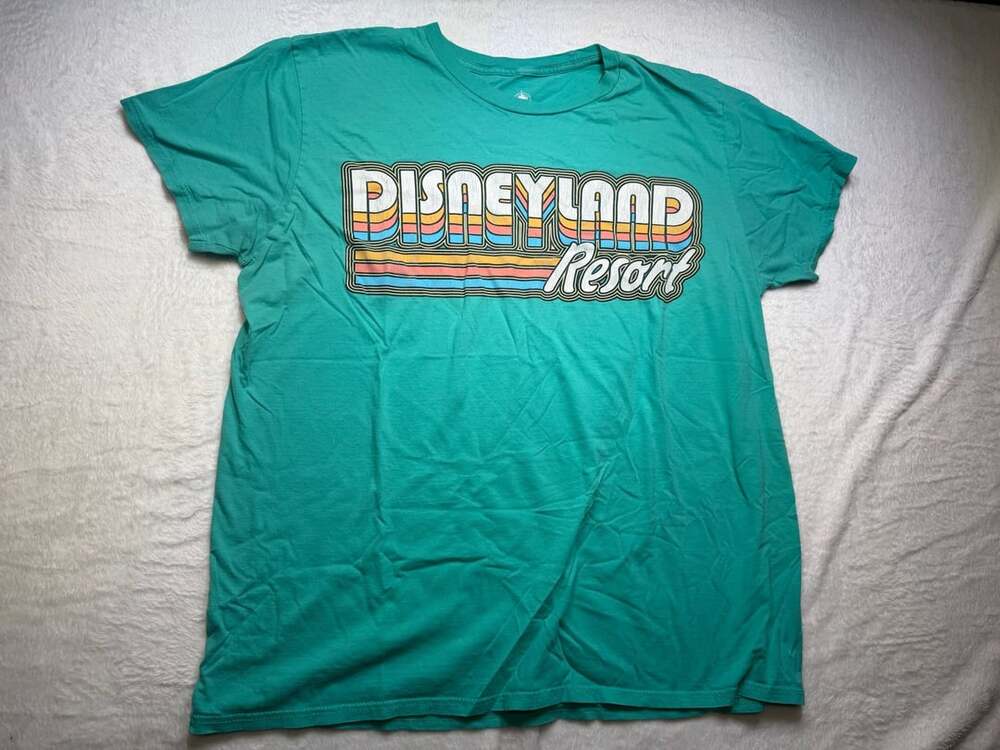 Disney Disneyland Resort T-Shirt Size XL Teal Retro Graphic